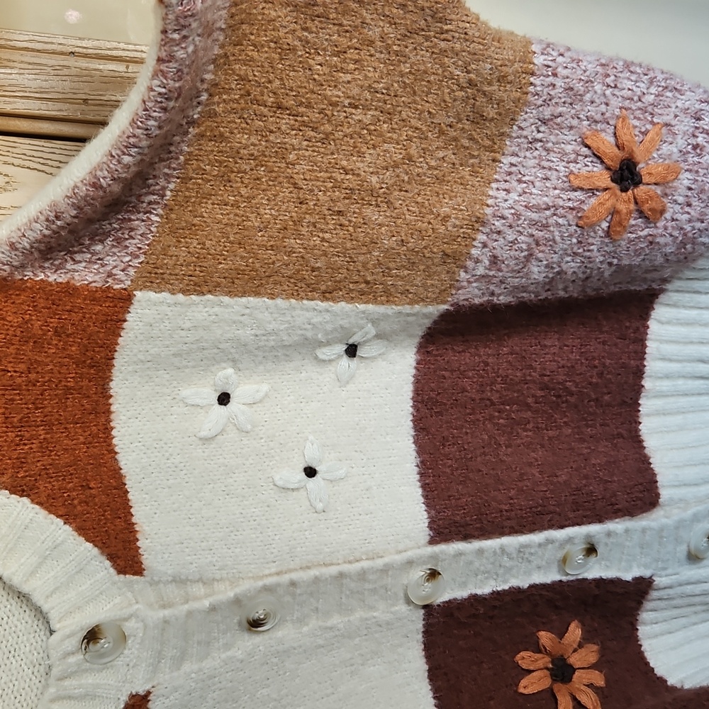 Luna Ivy By Anthropologie  Patchwork Women's Sweater - Picture 3 of 8